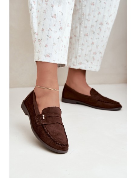 Women's Moccasins With Small Decorative Detail Chocolate Treya