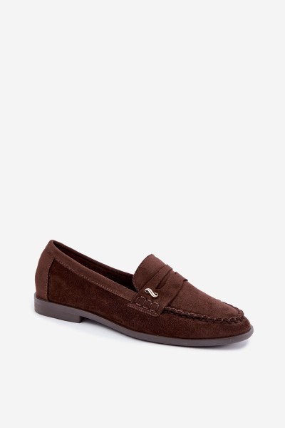 Women's Moccasins With Small Decorative Detail Chocolate Treya 2
