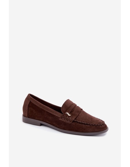 Women's Moccasins With Small Decorative Detail Chocolate Treya