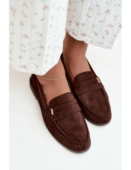 Women's Moccasins With Small Decorative Detail Chocolate Treya
