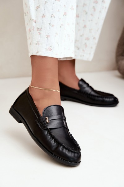 Women's Moccasins With Small Decorative Detail Black Treya
