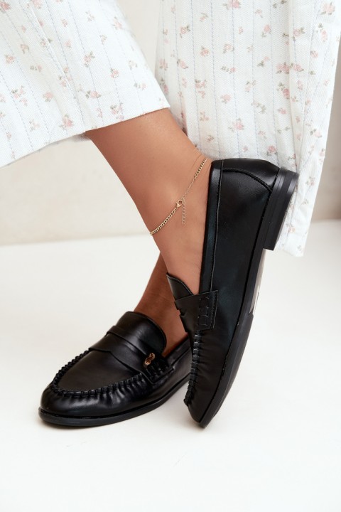 Women's Moccasins With Small Decorative Detail Black Treya