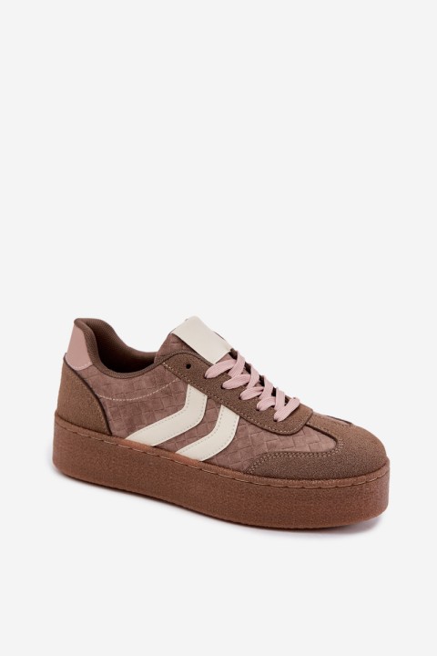 Women's Platform Sneakers With Straps Khaki Kaya