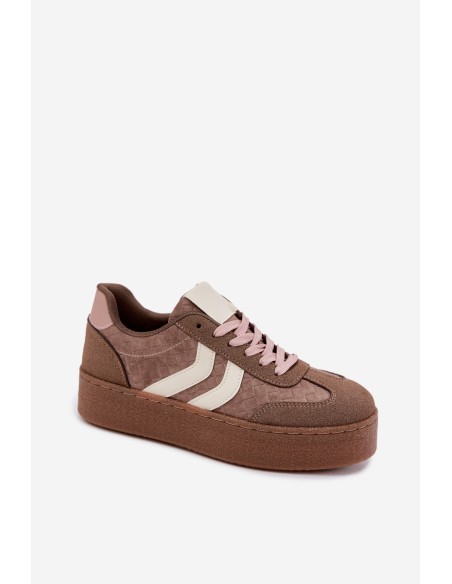 Women's Platform Sneakers With Straps Khaki Kaya