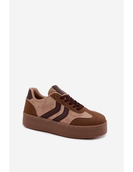 Women's Platform Sneakers With Straps Camel Kaya